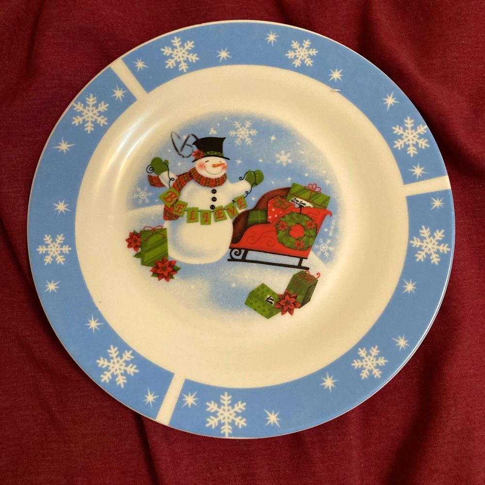 Snowman holiday plate